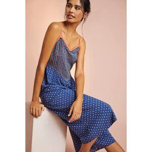 By Anthropologie Lynn Sleep Size Small Blue Floral Sleeveless Cropped Jumpsuit